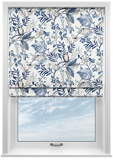 Iquitos, Indigo - Twist&Fit Roman Blind